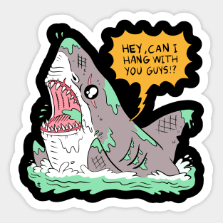 Lonely shark. Sticker